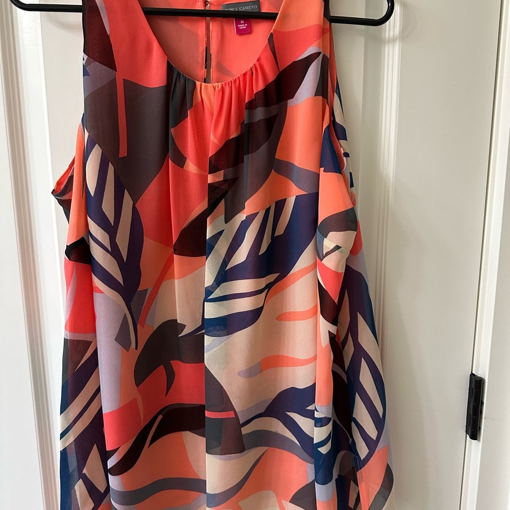 Vince Camuto Multicolor Abstract Blouse